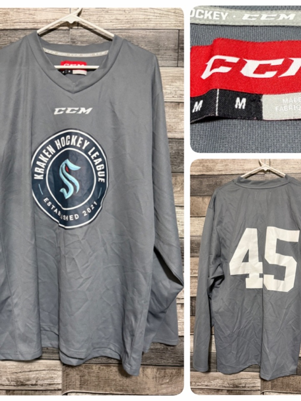 CCM Kraken Hockey League Jersey Men’s M Gray (FLAWS)